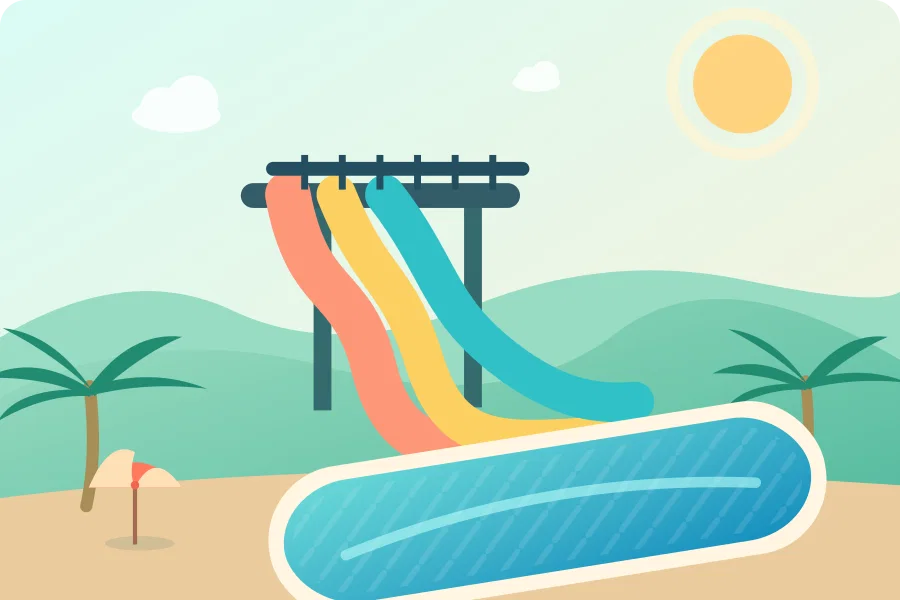 Ilustraci&oacute;n: Toboganes de agua
